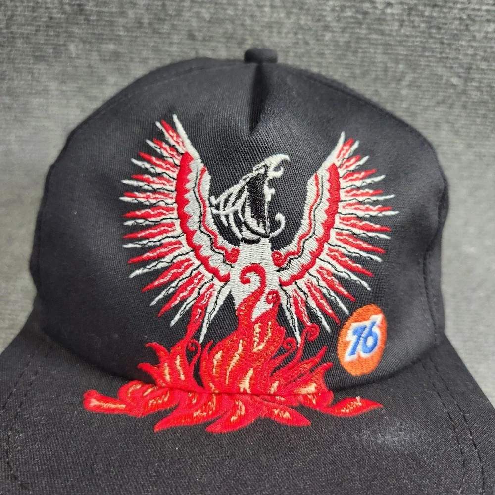 Vintage Racing‎ Snapback Hat Adult Firebird Lubricants 76 Bird Logo 90s Black